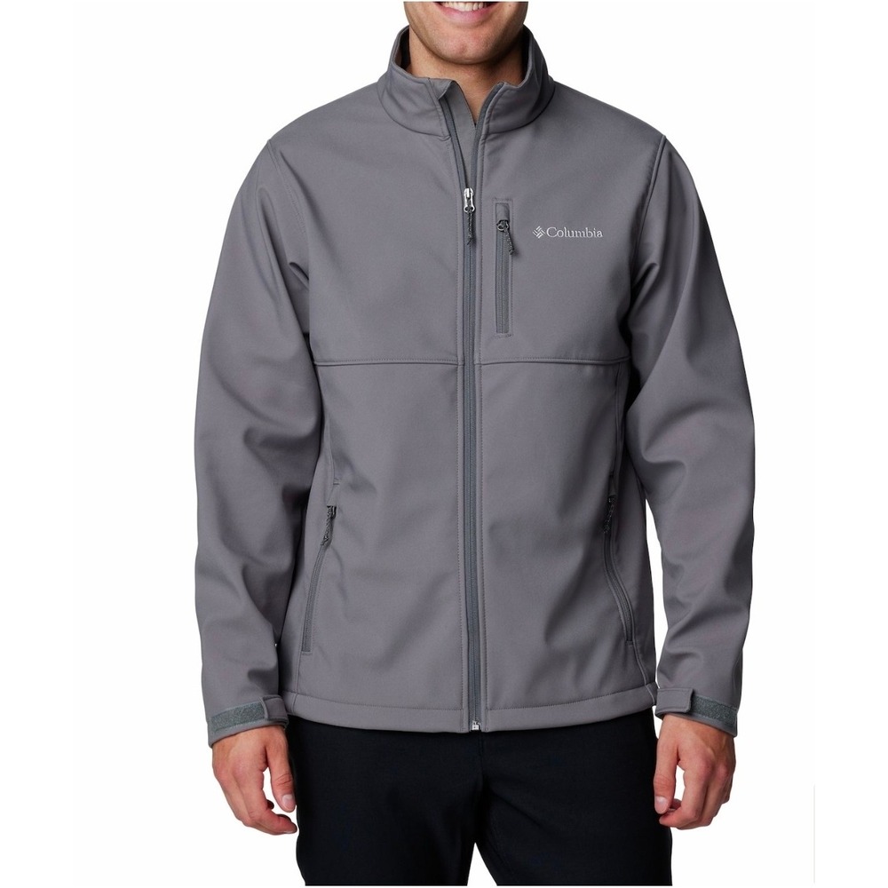 Columbia Omni-Shield Softshell Jacket Mens Large Grey Full Zip WM7165 Gorpcore